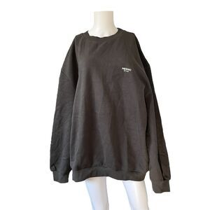 Meshki Dark Gray Pullover Sweatshirt Crew Neck Fleece Size XXL